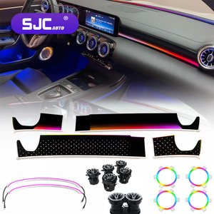 Éclairage d'ambiance SJC Car W177 LHD/RHD pour <span class=keywords><strong>Mercedes</strong></span>-Benz <span class=keywords><strong>Classe</strong></span> <span class=keywords><strong>A</strong></span> modèles 2019-2026, kit de ventilation intérieure LED RGB dynamique 64 couleurs - Product Image 1
