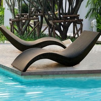 Chaises de piscine d'extérieur, chaises longues de plage Bali, imperméables, résistantes au soleil