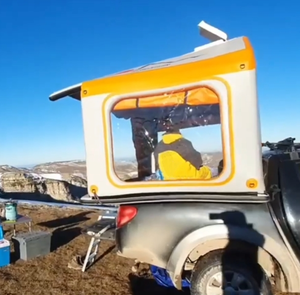 Tente de toit gonflable 1-3 personnes pliable pour <span class=keywords><strong>camping</strong></span> en voiture quatre saisons PVC imperméable pour voyages tout-terrain en plein air - Product Image 3