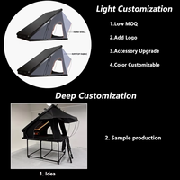 Tente de toit rigide imperméable pour 4x4, tente de toit rigide pour voiture avec échelle en aluminium, tente de toit rigide triangulaire pour 4x4