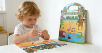 Livre d'activités en TPE imperméable, sûr et non toxique, avec autocollants en gelée, animaux réutilisables, imprimé UV, pour enfants, cadeaux promotionnels quotidiens