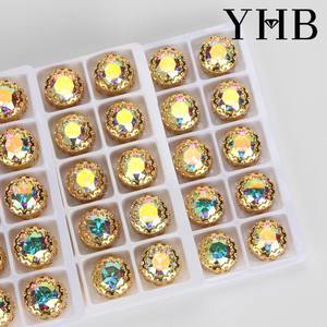 คริสตัลรูปทรงรังนกคุณภาพสูง YHB AB Moonlight สำหรับเย็บติดเสื้อผ้า กระเป๋า - Product Image 5