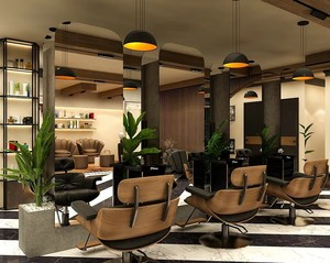 Estación de Barbería y Peluquería Moderna Personalizada para Tiendas Completas |   Conjunto de Muebles para Salón |   Diseño de Interiores para Salón de Belleza Integral - Product Image 1