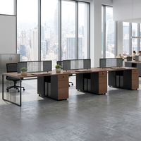 Poste de travail de bureau moderne en bois avec cloison, bureau informatique, table de direction, ensemble de mobilier de bureau pour employés, vente en gros