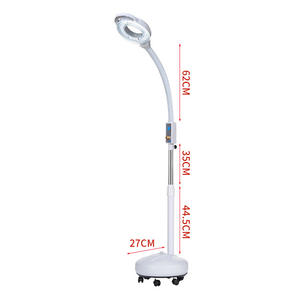 2023 salón de cuidado de la piel lupa de piso lámpara de cristal luz Led con 8X lupa de cristal para extensión de pestañas lámpara estética - Product Image 3