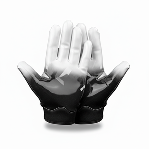 Guantes de Receptor de Fútbol Americano de Cuero Sintético Ultra Adherentes y Personalizables, con Acolchado y Agarre Adherente para Receptores y Jugadores de Línea - Product Image 1