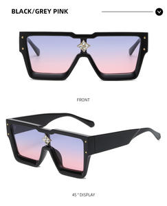 GWTNN OEMルネットデソレイユオム2024新しいモダンな特大スクエアビッグフレームワンピースレンズシェードサングラス - Product Image 6