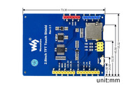 Écran tactile résistif TFT Shield Waveshare LCD de 2.8 pouces, résolution 320x240, compatible avec Ardruino Leonardo NUCLEO B688