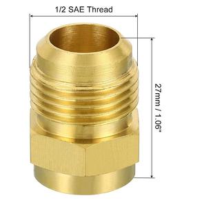 ท่อโลหะทองเหลืองคู่ที่เหมาะสม1/2อะแดปเตอร์ก๊าซครึ่งยูเนี่ยนขั้วต่อท่อตัวผู้ NPT ขนาด1/2นิ้ว - Product Image 2