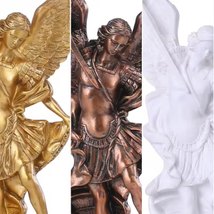 Estatua de San <span class=keywords><strong>Miguel</strong></span> Arcángel Hecha a Mano Personalizada, Estatua de San <span class=keywords><strong>Miguel</strong></span> en Resina, Artesanía Religiosa de Resina de San <span class=keywords><strong>Miguel</strong></span>, Figuras de Ángeles - Product Image 2