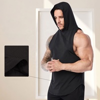 Camisetas sin mangas con capucha de entrenamiento para hombre, sudaderas sin mangas para gimnasio, camisetas sin mangas para culturismo