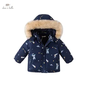 DB4223354 Dave Bella Kinderen Winter Donsjack Jongen Peuter Kleding Dikke Warme Kapmantel Kinderkleding Bovenkleding Snowsuit