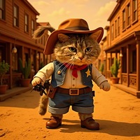 Vêtements pour chaton mignon style cowboy - Tenue amusante et originale pour transformation en western