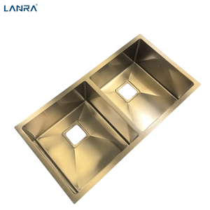 Lavello da <span class=keywords><strong>Cucina</strong></span> in Acciaio Inox 304 <span class=keywords><strong>a</strong></span> <span class=keywords><strong>Due</strong></span> <span class=keywords><strong>Vasche</strong></span>, Colore Oro, per Casa e <span class=keywords><strong>Cucina</strong></span> - Product Image 2