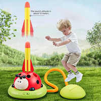Máquina de Ejercicio y Juego 3 en 1 con Diseño de Mariquita, Música, Control Remoto, Juguete de Saltar con Cuerda y Juego de Cohete de Empuje para Niños