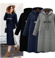 Robe à capuche pour femme en taille plus, décontractée, naturelle, respirante, à imprimé personnalisé, à manches longues et de longueur mini