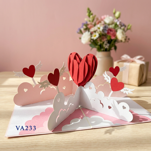Carte pop-up 3D en forme de cœur pour la Saint-Valentin, artisanat en papier fait main, cadeau, best-seller au Vietnam, pour les cadeaux de Thanksgiving des amoureux, Viet-craft - Product Image 5