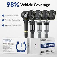 CGSULIT Sistema de Monitoreo de Presión de Neumáticos TPMS Original y Genuino, Universal y Programable para Automóviles, con Chip NXP, Válvula de Goma, 315MHz