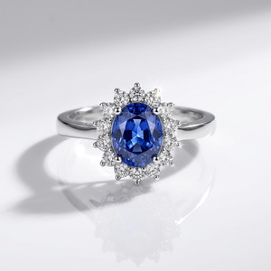 CZCITY Classic Rhodium Luxury Ladies Silver 925 Engagement <b>Ring</b> Brilliant Cut Moissanite Gemstone Wedding Party Jewelry Gift - Product Image 1