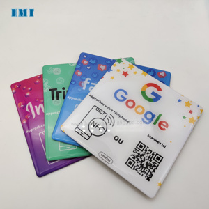 Adesivo personalizzato impermeabile NFC RFID carta di menu da tavolo variabile QR codice epossidico Google recensioni 13.56Mhz NFC Google recensione scheda Google - Product Image 6