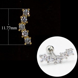 Stella della moda carino zircone <span class=keywords><strong>orecchini</strong></span> 20G Piercing in acciaio inox per le donne per la festa di nozze elica <span class=keywords><strong>lobo</strong></span> Conch orecchino Piercing - Product Image 4