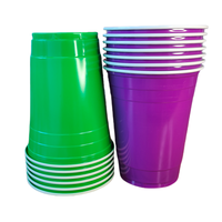 Logo Kustom Merah PP Gelas Sekali Pakai 16 Oz untuk Pesta, Mini Tasting, Beer Pong, Shot Glass, dan Acara Lainnya