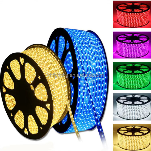 50-meter 100-meter Outdoor PVC Waterproof IP65 LED RGB Multi-color High Voltage 220V LED5050 Color-changing Light Strip for