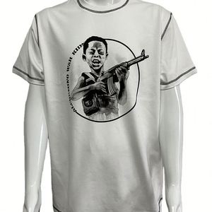 Wholesale Custom <b>Black</b> <b>T</b> <b>Shirt</b> White Stitches Outlined Men Embroidery 3D Print Contrast Reverse Weave Stitching <b>T</b> <b>Shirts</b> for Men - Product Image 3