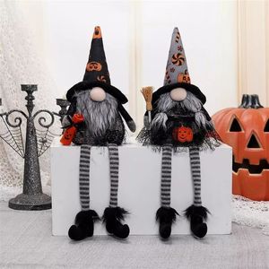 Gnomos de Halloween Iluminados, Juego de 2 Piezas, Lindos Muñecos de Bruja de Peluche, Regalo Festivo - Product Image 3