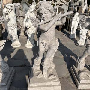 Estatua de Granito de Bebé Fabricada a Medida, Estatua de Ángel de Piedra para Jardín - Product Image 2