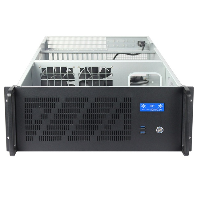 Factory Supply Industrial Rack Mount Server Case With Lcd Temp Display Eatx Mainboard Support 4u Server Chassis with 650mm Depth