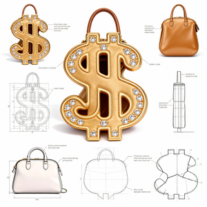 Mochila Personalizada con Símbolo de Moneda Pequeño, Estilo Ita Bag, con Bolsillo para Botella de Agua, Estilo Mensajero, Ideas de Inspiración para DIY - Product Image 2