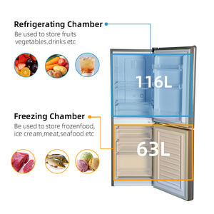Refrigerador y Congelador Doméstico de Doble Puerta de Acero Inoxidable, Refrigeradores con Congelador Inferior BCD-179W/BCD-189W, Refrigerador Inteligente - Product Image 3