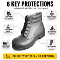 Sepatu Boots Safety Pria Anti Air PVC Desain Tali, Pelindung Baja Anti-Hantaman Anti-Tusuk untuk Pabrik dan Bengkel