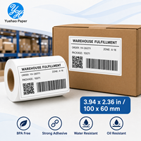 Etiqueta Térmica Autoadhesiva, Rollo de Etiquetas Térmicas de 100x60mm con Revestimiento Superior, para Códigos de Barras y Almacenes