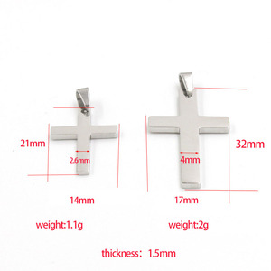 14*21mm 17*32mm 사용자 정의 골드 도금 크로스 펜던트 스테인레스 스틸 목걸이 구두 팔찌 쥬얼리 액세서리 - Product Image 5