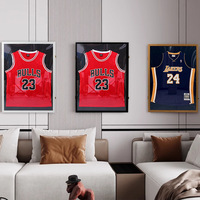 Vitrine de présentation de maillots en MDF avec finition noyer, imprimée UV, faite à la main, avec passe-partout, pour bureau professionnel de direction