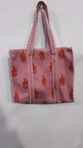 Multicolour Quilted Cotton Tote Bag with <b>Shoulder</b> <b>Straps</b> Fashionable Hand and Shipping Travel Tote Bag with Pocket - Product Image 2