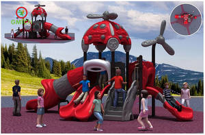 Ensemble d'équipement de terrain de jeu sur le thème des vaisseaux spatiaux Toboggans en plastique pour les parcs Aire de jeux d'aventure en plein air pour les enfants - Product Image 2