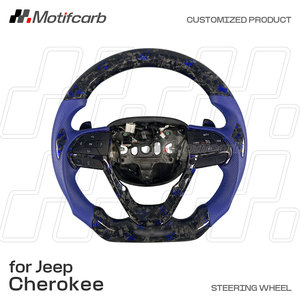 Volante de fibra de carbono forjado azul personalizado para Jeep Grand Cherokee Trailhawk 2014-2020 con levas de cambio - Product Image 2