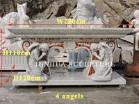 Table d'autel antique en marbre sculpté catholique pour la conception d'église chrétienne