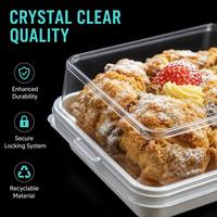Boîte à gâteau et à pain carrée jetable de qualité alimentaire, écologique, en pulpe, avec couvercle transparent et fond blanc, modèle DT-1307, personnalisable, en PET