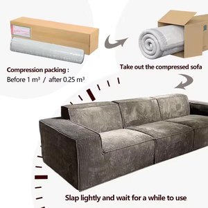 Juego <span class=keywords><strong>de</strong></span> Sofás Modulares <span class=keywords><strong>de</strong></span> Tela para Sala <span class=keywords><strong>de</strong></span> Estar, Convertible <span class=keywords><strong>de</strong></span> Tres Plazas, Personalizable, con Relleno <span class=keywords><strong>de</strong></span> Esponja envasado al Vacío en Paquetes Pequeños - Product Image 6