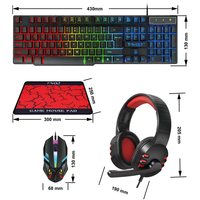 Kit de jeu PC complet TF800 avec clavier rétroéclairé arc-en-ciel, souris RGB 7 couleurs et connexion USB plug-and-play