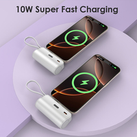 Cargador Portátil Compacto Mini Power Bank de 5000mAh con Diseño de Cápsula, Pantalla LED Digital y Ligero