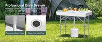 Table pliante en plastique LuckyOCT de 1,2 m avec glacière intégrée, drain et jupe amovible – Mobilier de repas extérieur moderne