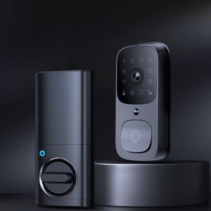 新入荷 3-in-1 WiFi ドアベル 2K セキュリティカメラ 指紋認証 パスワード メカニカルキー Tuya アプリ デッドボルト スマートロック - Product Image 3
