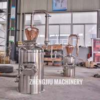 Penyuling minyak esensial hidrolat, 30L 50L 100L air mawar penyuling uap untuk penyuling minyak esensial hidrolat