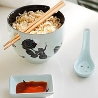 Vaisselle en céramique personnalisée de Style chinois classique, bol de Ramen d'hôtel de maison avec baguettes