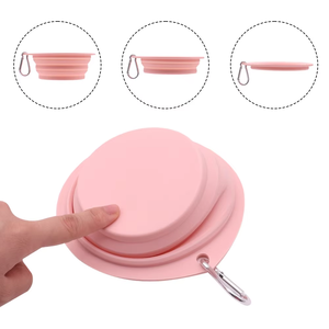 Mangkuk anjing silikon lipat portabel Anti tumpah, mangkuk kucing ukuran kecil untuk perjalanan makanan dalam ruangan - Product Image 3